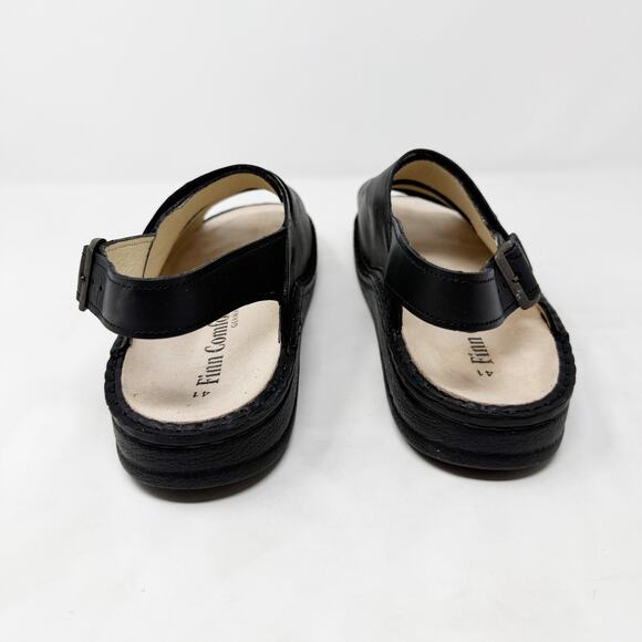 [Finn Comfort] Black Sylt Nappa Leather Triple Strap Open Toe Sandals EUC Sz 41 - Picture 10 of 12